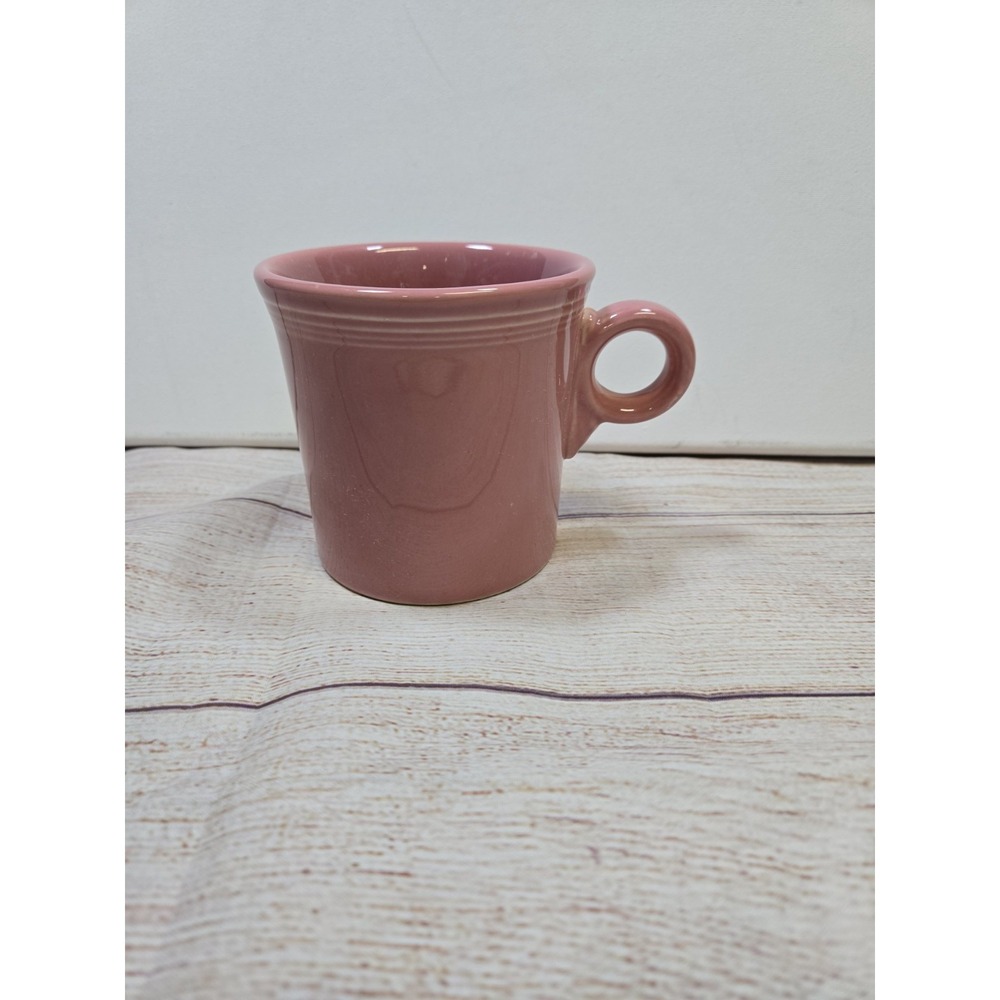 Fiestaware Rose Pink Tom & Jerry Ring Handle Coffee Tea Cup Mug HLC USA Fiesta - Picture 5 of 5